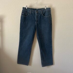 Carhartt Blue Straight-Leg Jeans Classic Style